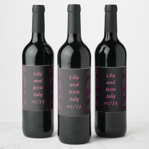 Étiquette Pour Bouteilles De Vin Raisins de vin Fleurs personnalisées Rouge Blanc