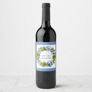 Étiquette Pour Bouteilles De Vin Raisins de vin Fleurs personnalisées Rouge Blanc