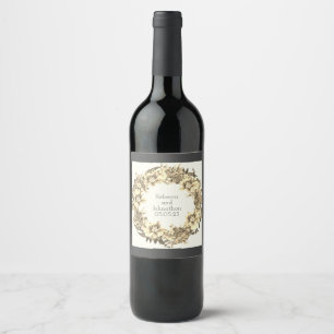 Étiquette Pour Bouteilles De Vin Raisins de vin Fleurs personnalisées Rouge Blanc
