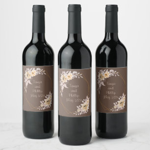 Étiquette Pour Bouteilles De Vin Raisins de vin Fleurs personnalisées Rouge Blanc