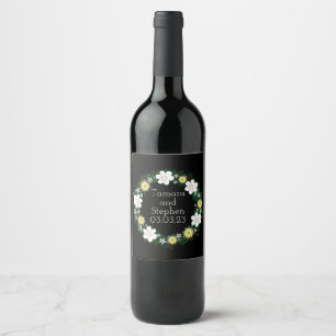 Étiquette Pour Bouteilles De Vin Raisins de vin Fleurs personnalisées Rouge Blanc