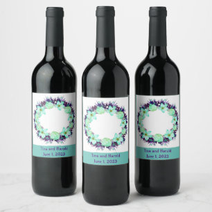 Étiquette Pour Bouteilles De Vin Raisins de vin Fleurs personnalisées Rouge Blanc