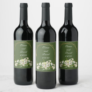 Étiquette Pour Bouteilles De Vin Raisins de vin Fleurs personnalisées Rouge Blanc