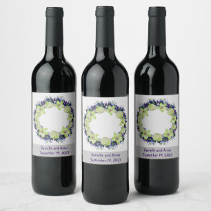 Étiquette Pour Bouteilles De Vin Raisins de vin Fleurs personnalisées Rouge Blanc