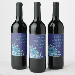 Étiquette Pour Bouteilles De Vin Raisins de vin Fleurs personnalisées Rouge Blanc B