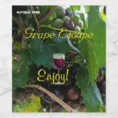 Étiquette Pour Bouteilles De Vin Raisins de vin naturels (Étiquettes simples)