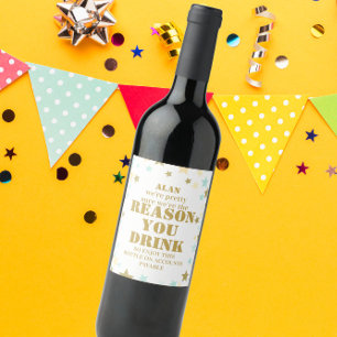 Étiquette Pour Bouteilles De Vin RAISONS VOUS BOIRE Patron Appréciation Cadeau