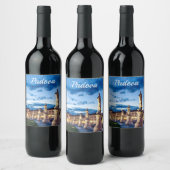 Étiquette Pour Bouteilles De Vin Rangée de statues illuminées à Padova (Bouteilles)