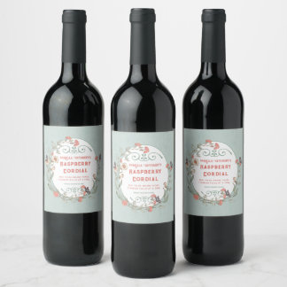Étiquette Pour Bouteilles De Vin Raspberry Cordial