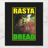 ÉTIQUETTE POUR BOUTEILLES DE VIN RASTA DREAD NOIR (Étiquettes simples)