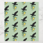 Étiquette Pour Bouteilles De Vin Raven with Yellow Rose (Étiquettes simples)