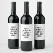 Étiquette Pour Bouteilles De Vin Reading Art Never Judge A Book By Its Movie (Bouteilles)