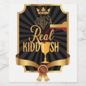 Étiquette Pour Bouteilles De Vin Real kiddush - Shabbat, Fêtes juives (Étiquettes simples)