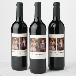Étiquette Pour Bouteilles De Vin Réception de mariage photo d'enfance Cocktail Part