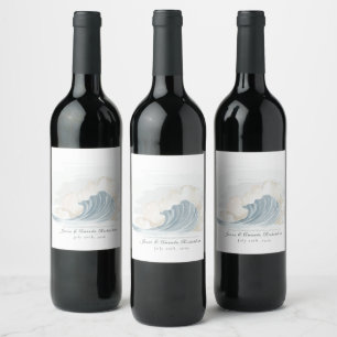 Étiquette Pour Bouteilles De Vin Réception élégante inspirée de l'océan