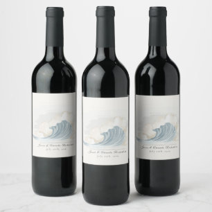 Étiquette Pour Bouteilles De Vin Réception élégante inspirée de l'océan