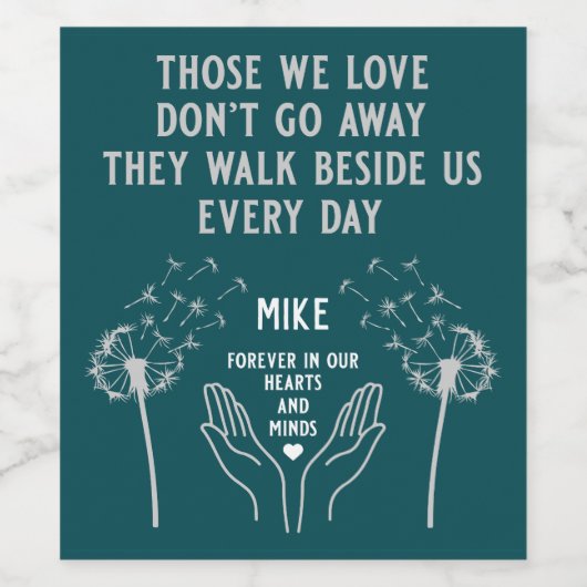 Étiquette Pour Bouteilles De Vin Réception funéraire en mémoire (Étiquettes simples)