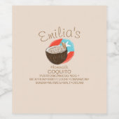 Étiquette Pour Bouteilles De Vin Recette Coquito Boire Coconut Main tirée (Étiquettes simples)