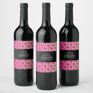 Étiquette Pour Bouteilles De Vin Recette de Coquito Boisson Palmiers Crème de Noël