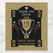 Étiquette Pour Bouteilles De Vin Reconnaissance du service de longue durée (Étiquettes simples)