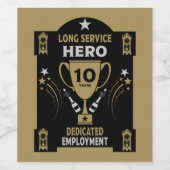 Étiquette Pour Bouteilles De Vin Reconnaissance du service de longue durée Dix ans (Étiquettes simples)