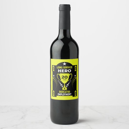 Étiquette Pour Bouteilles De Vin Reconnaissance du service de longue durée Trois an (Devant)