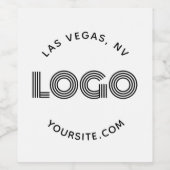 Étiquette Pour Bouteilles De Vin Rectangular Logo Curved Text (Étiquettes simples)