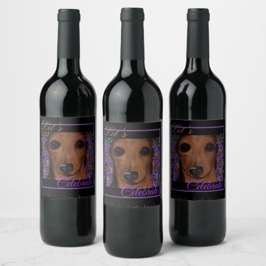 Étiquette Pour Bouteilles De Vin Red Dachshund (Bouteilles)