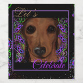 Étiquette Pour Bouteilles De Vin Red Dachshund (Étiquettes simples)