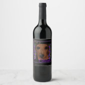 Étiquette Pour Bouteilles De Vin Red Dachshund (Devant)
