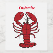 Étiquette Pour Bouteilles De Vin Red Maine Lobster Thunder_Cove (Étiquettes simples)