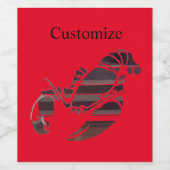 Étiquette Pour Bouteilles De Vin Red Maine Lobsters Thunder_Cove (Étiquettes simples)