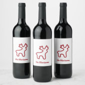 Étiquette Pour Bouteilles De Vin Red Reindeer Contour Personalized Name (Bouteilles)