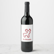 Red Reindeer Contour Personalized Name