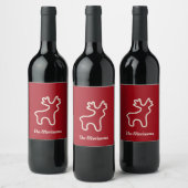 Étiquette Pour Bouteilles De Vin Red Reindeer Contour Personalized Name (Bouteilles)