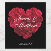 Étiquette Pour Bouteilles De Vin Red Rose Heart Valentines (Étiquettes simples)