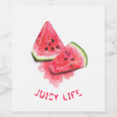 Étiquette Pour Bouteilles De Vin Red Sweet Juicy Watermelon (Étiquettes simples)