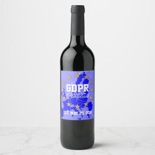 Étiquette Pour Bouteilles De Vin Règlement général sur la protection des données co (Devant)