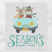 Étiquette Pour Bouteilles De Vin Reindee moderne & Vacances ours (Étiquettes simples)