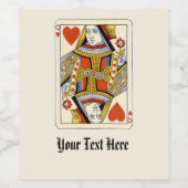 Étiquette Pour Bouteilles De Vin Reine de Cœur (Étiquettes simples)