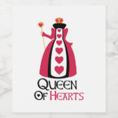 Étiquette Pour Bouteilles De Vin Reine des Coeurs (Étiquettes simples)