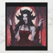 Étiquette Pour Bouteilles De Vin Reine Vampire (Étiquettes simples)