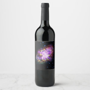 Étiquette Pour Bouteilles De Vin Rémanent de supernova de la nébuleuse du Crabe Com