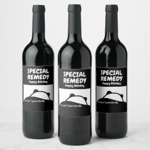 Étiquette Pour Bouteilles De Vin remède spécial de l'ours ossan*panda