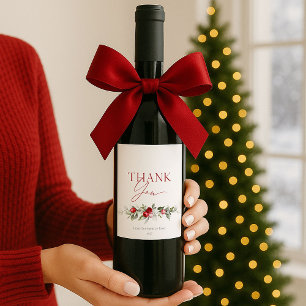Étiquette Pour Bouteilles De Vin Remerciement de Winter Berry
