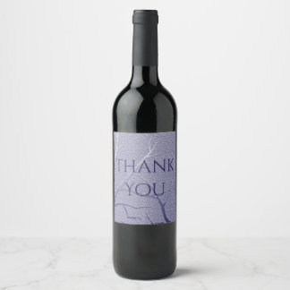 Étiquette Pour Bouteilles De Vin Remerciement Élégant Branche d'Hiver Bleue Appréci