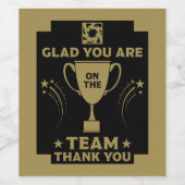 Étiquette Pour Bouteilles De Vin Remerciements de l'équipe d'entreprise (Étiquettes simples)