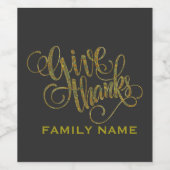 Étiquette Pour Bouteilles De Vin Remerciements Élégant Modèle de design de typograp (Étiquettes simples)