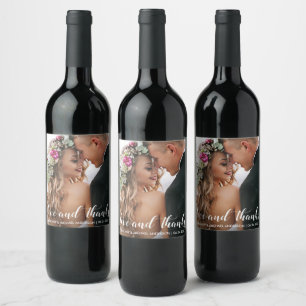 Étiquette Pour Bouteilles De Vin Remerciements pour mariage   Love and Thanks Photo