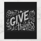 Étiquette Pour Bouteilles De Vin Remercier citation à la main (Étiquettes simples)